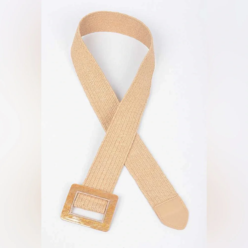 Lavender Purple Straw Statement Belt